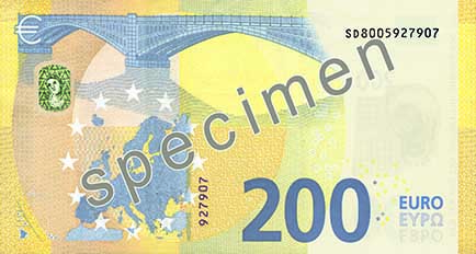 200euro back specimen